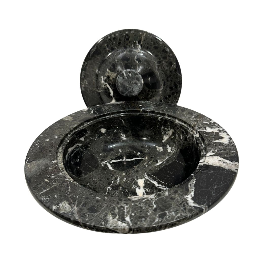 Black marble with lid