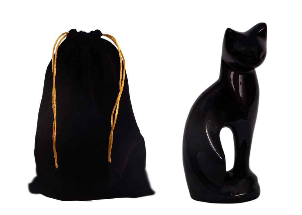 BLACK CAT PET URN