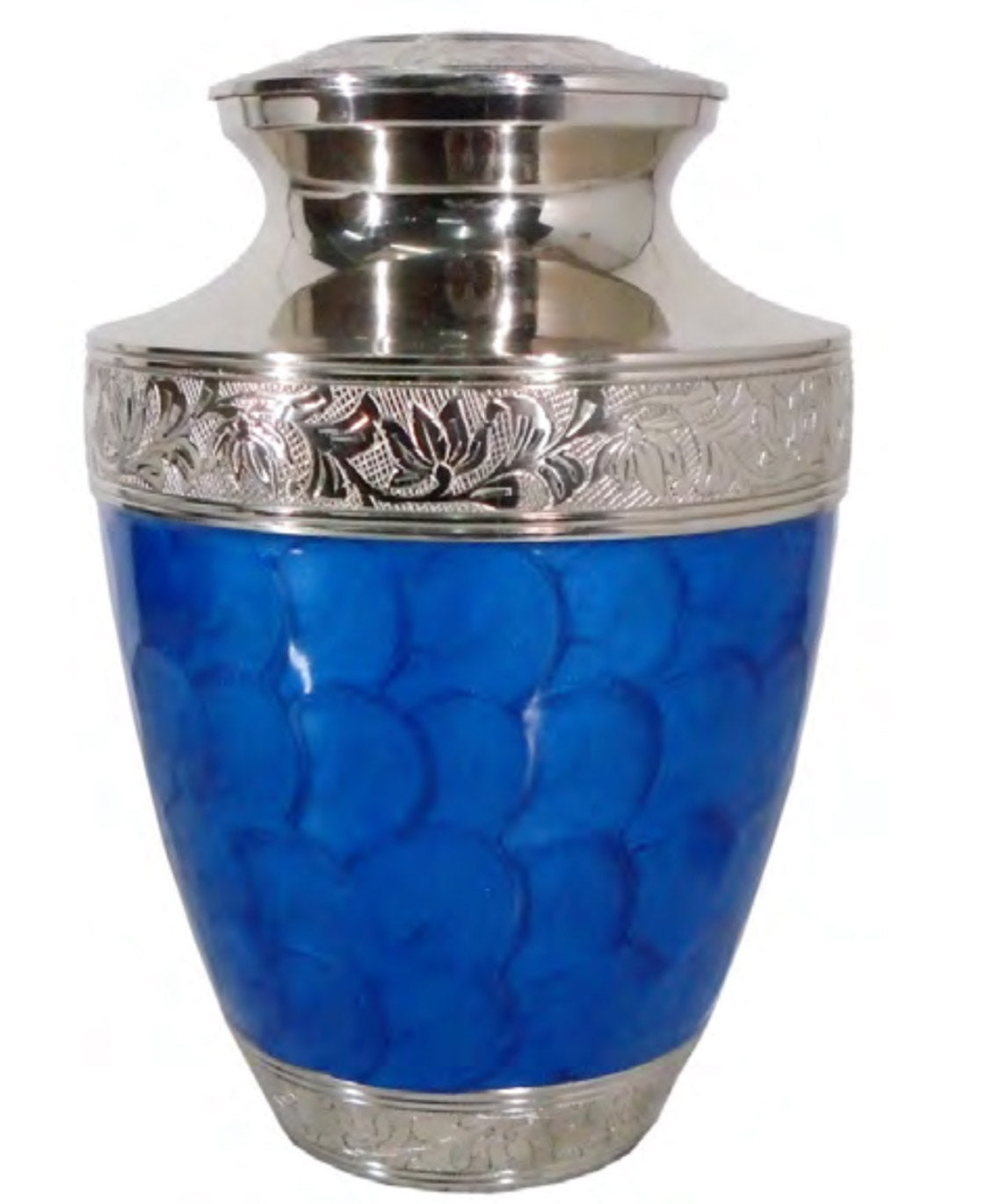 BLUE ENAMELED URN