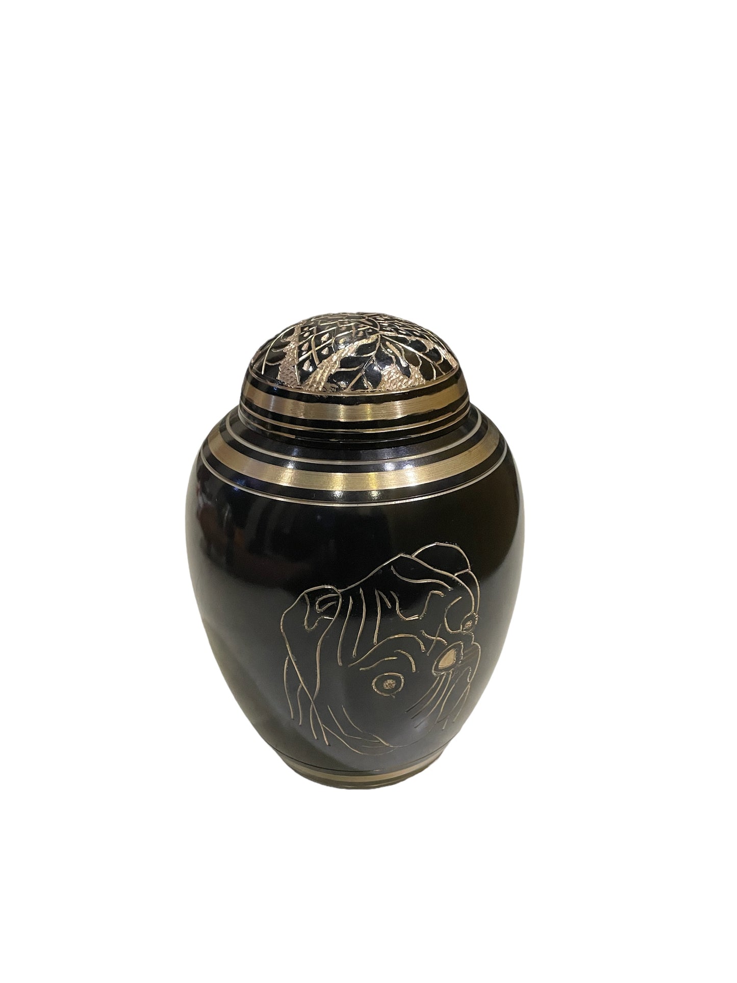 BLACK DOG FACE PET URN