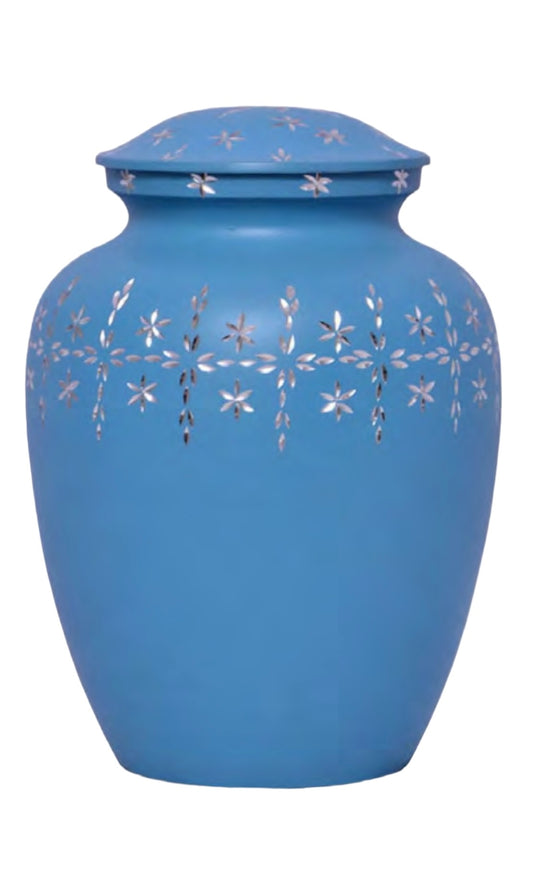 JEWELED BLUE URN