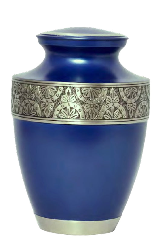 BLUE PEWTER URN