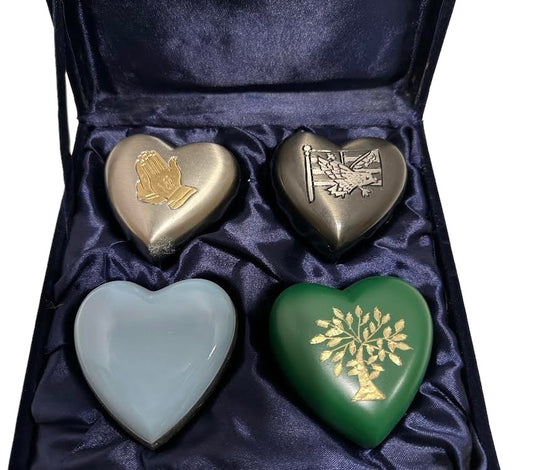 ASSORTED HEART URN SET OF 4