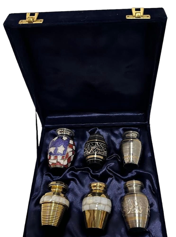 ASSORTED KEEPSAKE URN SET OF 6